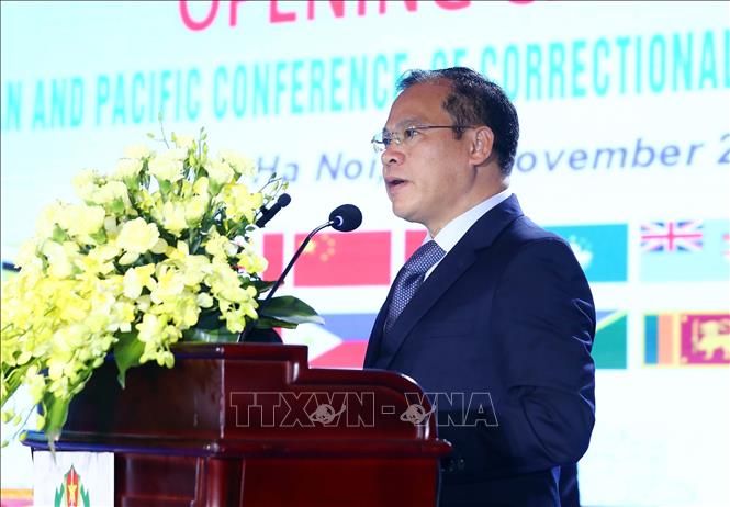 Deputy Minister of Public Security Nguyen Van Long speaks at the conference. VNA Photo: Phạm Kiên 