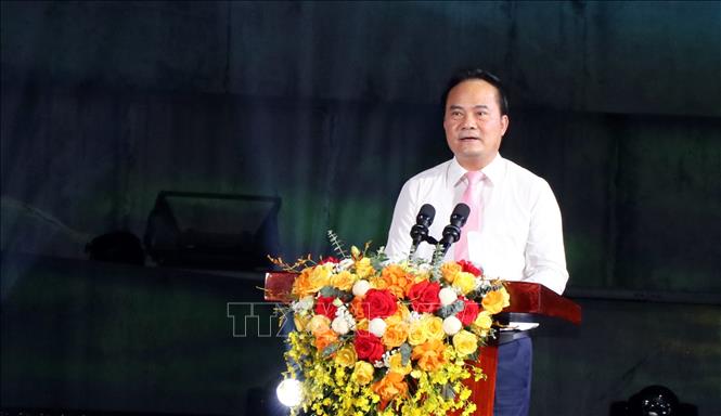 Phó Chủ tịch UBND tỉnh Tuyên Quang Hoàng Việt Phương phát biểu. Ảnh: Quang Cường - TTXVN