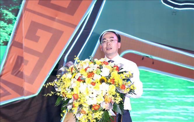 Ông Nguyễn Đăng Bình - Chủ tịch UBND tỉnh Bắc Kạn phát biểu khai mạc Tuần lễ. Ảnh: Vũ Hoàng Giang - TTXVN